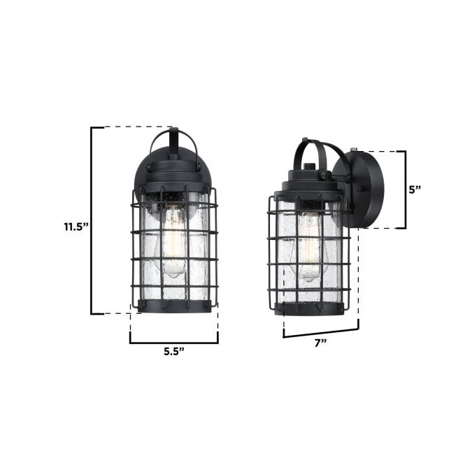 Jupiter Point One-Light Outdoor Wall Fixture with Dusk-To-Dawn Sensor, Textured Black Finish - Image 2