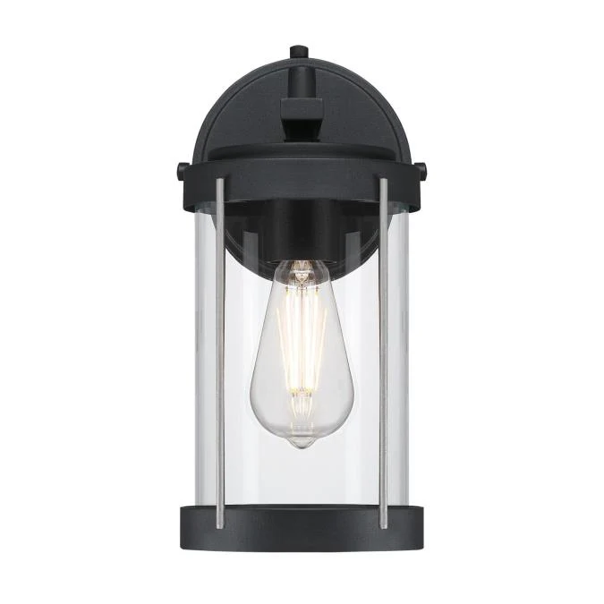 Kezia One-Light Outdoor Wall Fixture, Textured Black and Industrial Steel Finish - Image 7