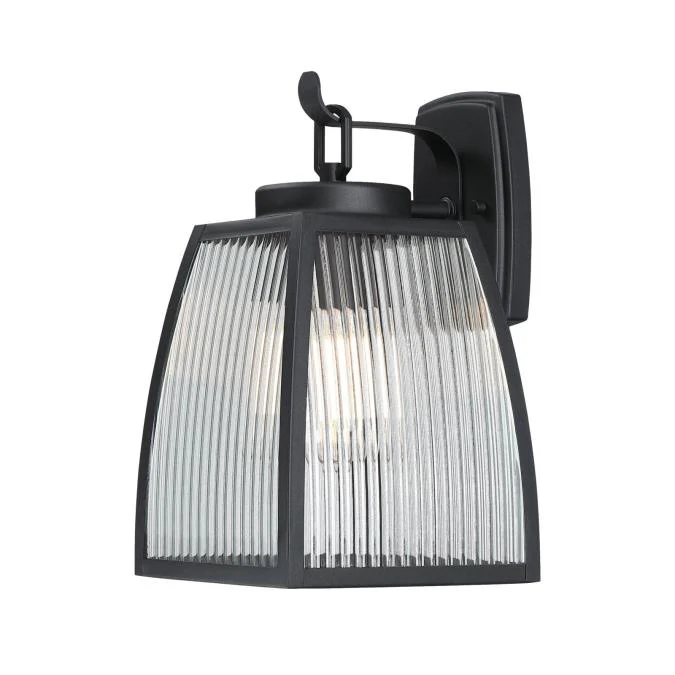 Niko One-Light Outdoor Wall Fixture, Textured Black Finish