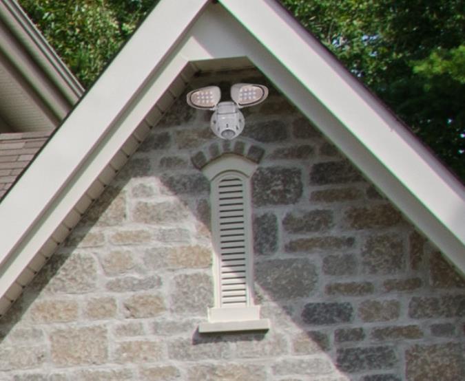 Two-Light 18W LED Outdoor Security Light Wall Fixture with Motion Sensor, White Finish - Image 2