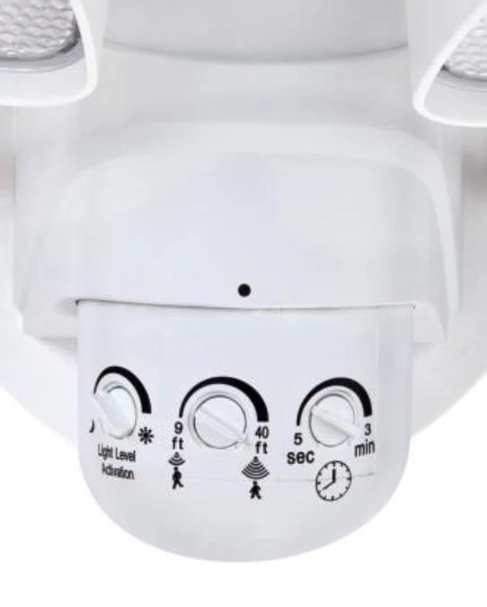 Two-Light 18W LED Outdoor Security Light Wall Fixture with Motion Sensor, White Finish - Image 4