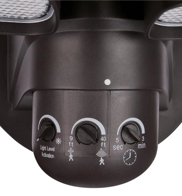 Two-Light 18W LED Outdoor Security Light Wall Fixture with Motion Sensor, Bronze Finish - Image 6