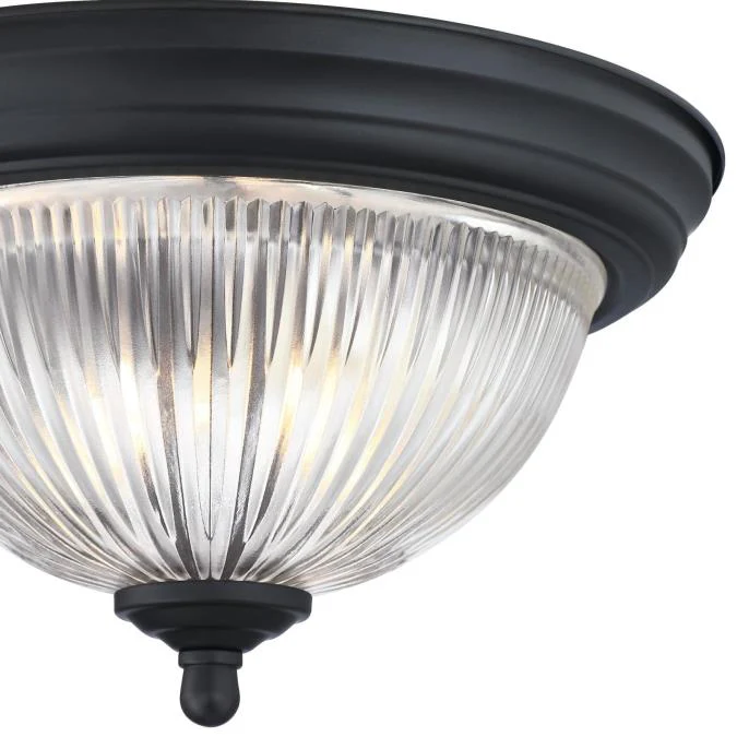 11-Inch One-Light Flush Mount Ceiling Fixture, Matte Black Finish - Image 5