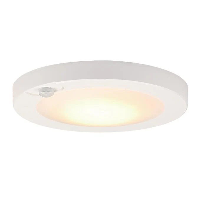 6-Inch 7-Watt LED Indoor Flush Mount Ceiling Light Fixture with Motion Sensor Light, White Finish
