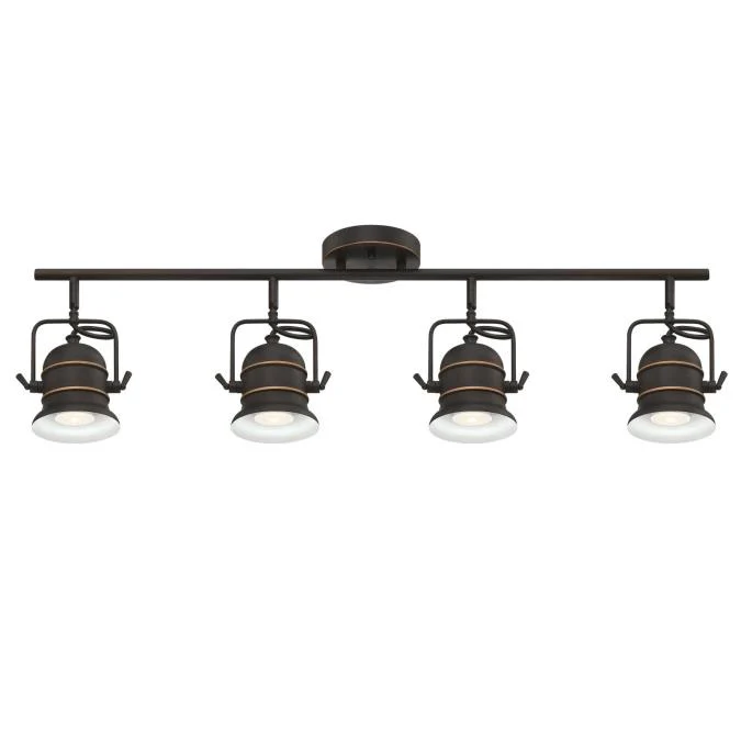 Boswell Four-Light Track Light Kit, Oil-Rubbed Bronze Finish with Highlights