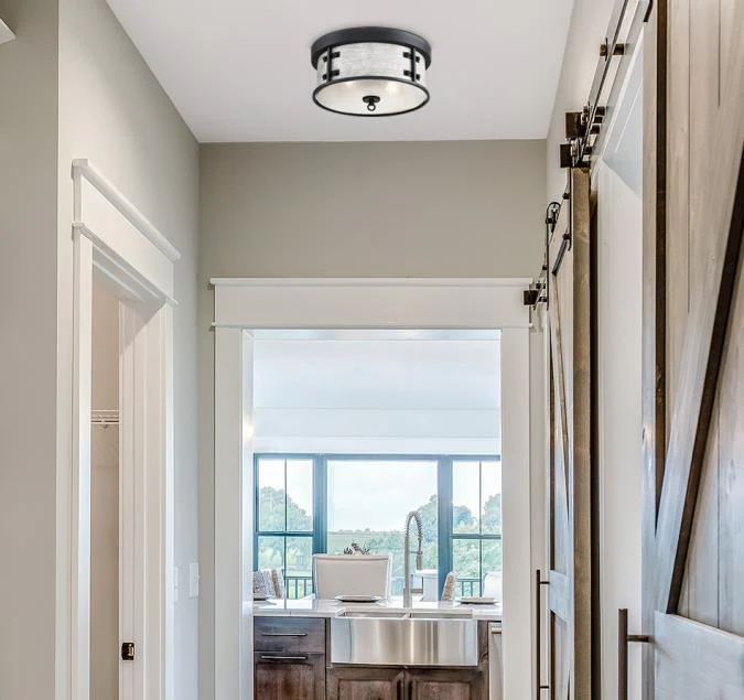 13 in. Callowhill 2-Light Flush, Matte Black and Antique Ash Finish - Image 3