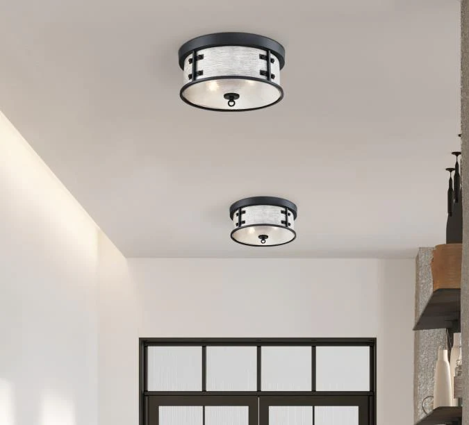 13 in. Callowhill 2-Light Flush, Matte Black and Antique Ash Finish - Image 4