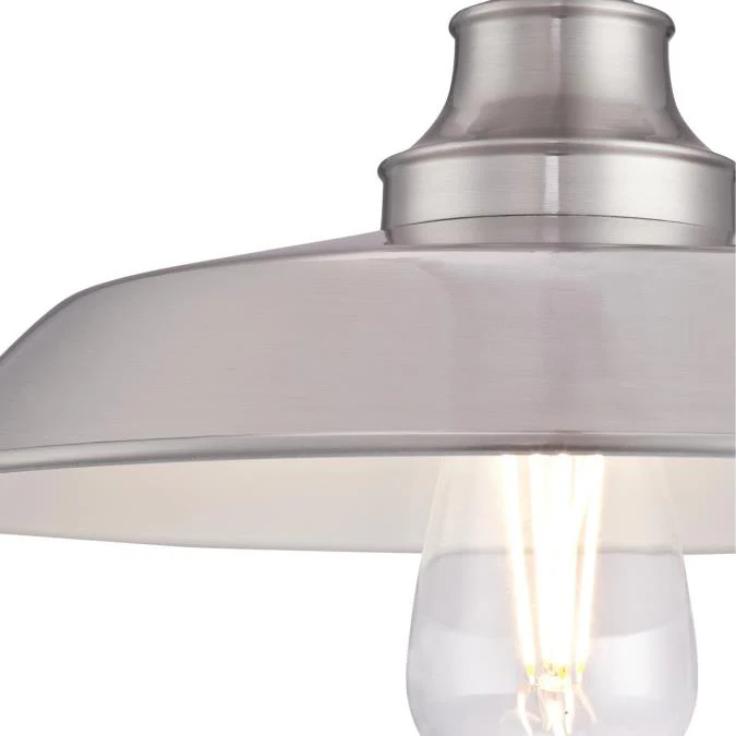 Iron Hill 12-Inch One-Light Indoor Semi-Flush Mount Ceiling Fixture, Brushed Nickel Finish - Image 5