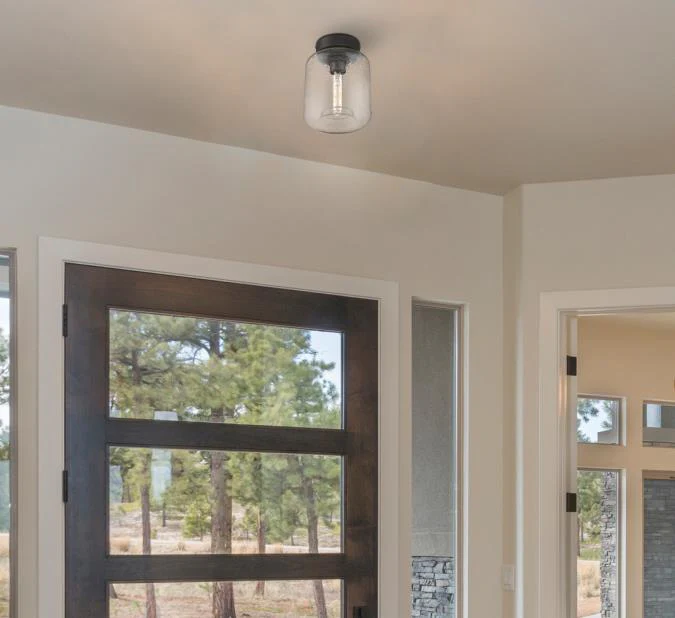 Judd 8-Inch One-Light Semi-Flush Mount Ceiling Fixture, Oil-Rubbed Bronze Finish with Highlights - Image 4