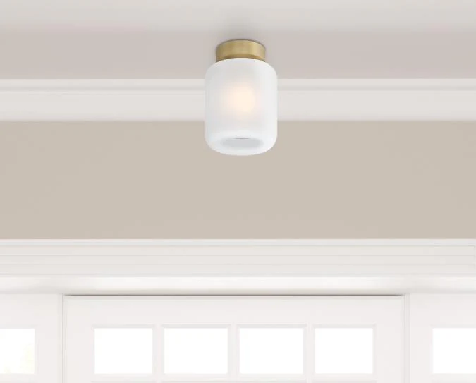 8 in. Judd 1-Light Semi-Flush, Champagne Brass Finish - Image 3