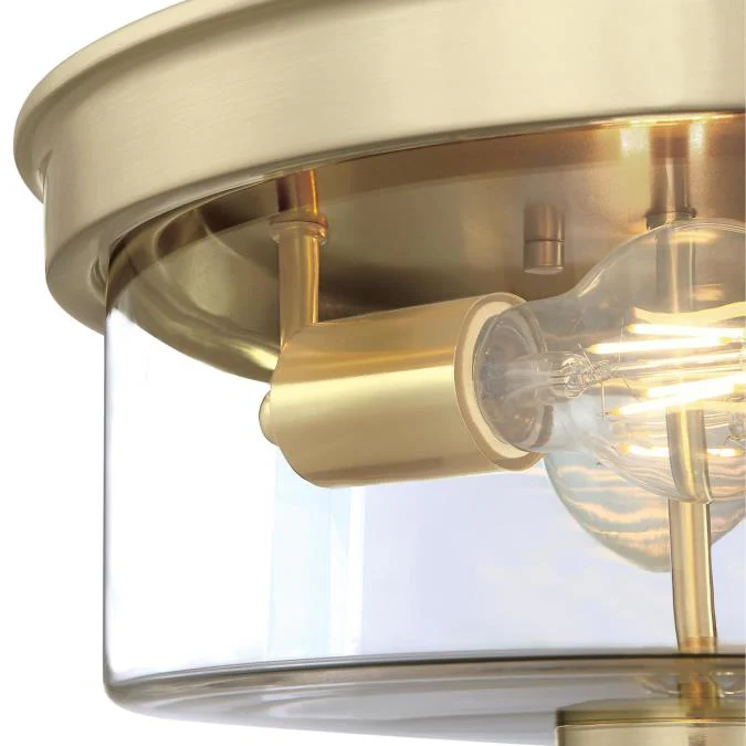 12 in. Lebanon 2 Light Flush, Champagne Brass Finish - Image 5
