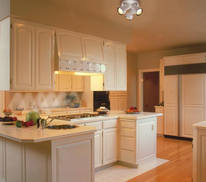 Three-Light Multi-Directional Flush-Mount Interior Ceiling Fixture, Off White Finish - Image 2