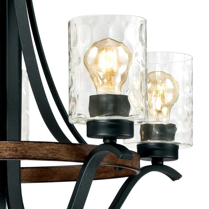 Barnwell Five-Light Indoor Chandelier, Textured Iron and Barnwood Finish - Image 2
