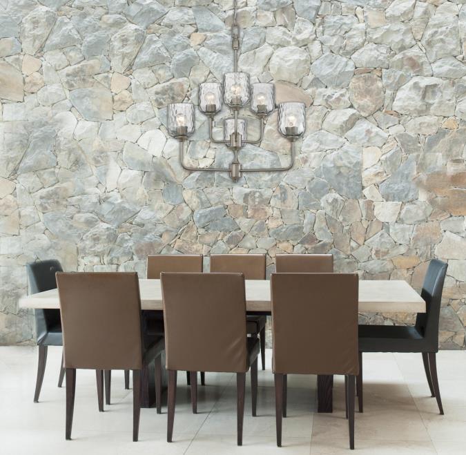 Basset Six-Light Indoor Chandelier, Dark Pewter Finish - Image 3