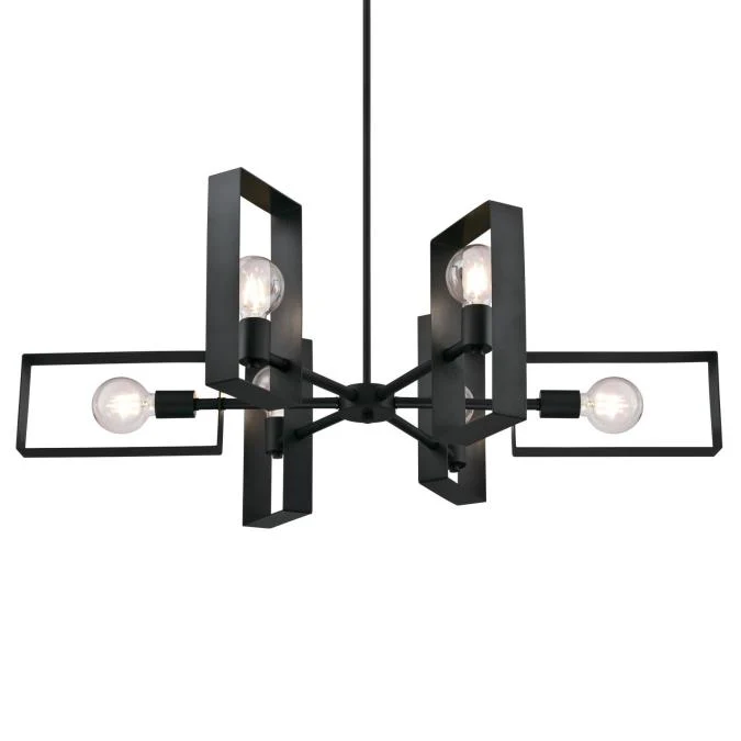 Porter Six-Light Indoor Chandelier, Matte Black Finish - Image 5