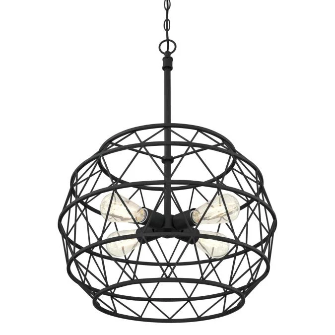 Sierra Four-Light Indoor Chandelier, Matte Black Finish - Image 6
