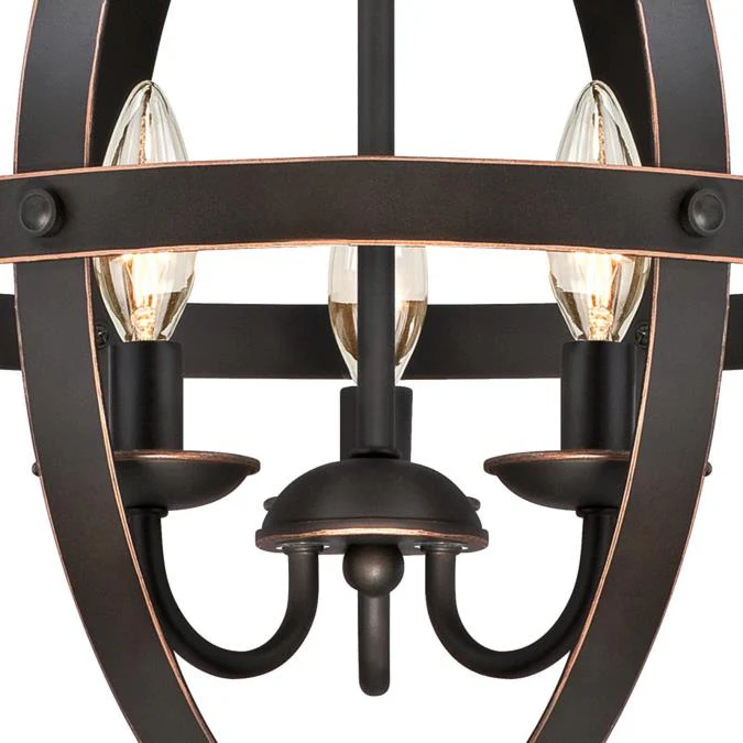 Stella Mira Three-Light Indoor Chandelier, Oil Rubbed Bronze Finish with Highlights - Image 3
