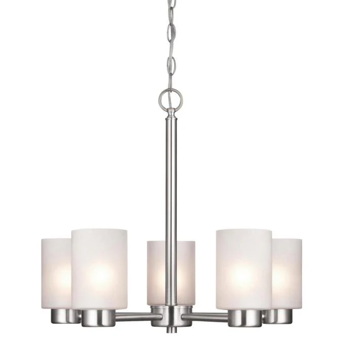 Sylvestre Five-Light Indoor Chandelier, Brushed Nickel Finish - Image 2