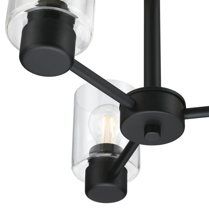 Sylvestre Three-Light Indoor Chandelier, Matte Black Finish - Image 7