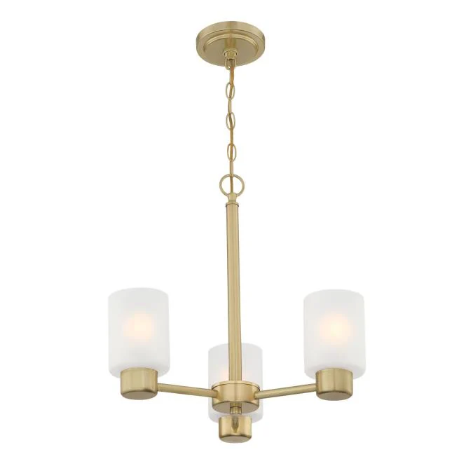 Sylvestre Three-Light Indoor Chandelier, Champagne Brass Finish - Image 6