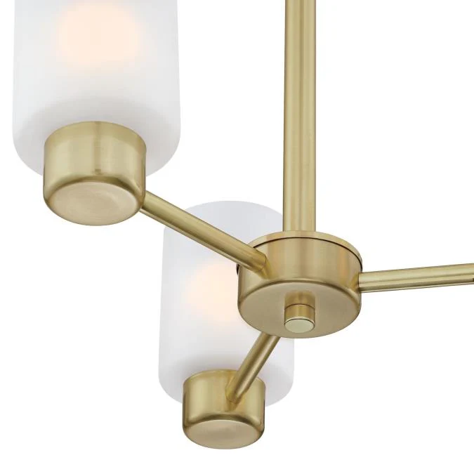 Sylvestre Three-Light Indoor Chandelier, Champagne Brass Finish - Image 7