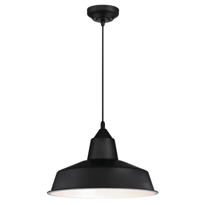 Academy One-Light LED Indoor Pendant with Removable Chrome Cage, Black Finish - Image 5