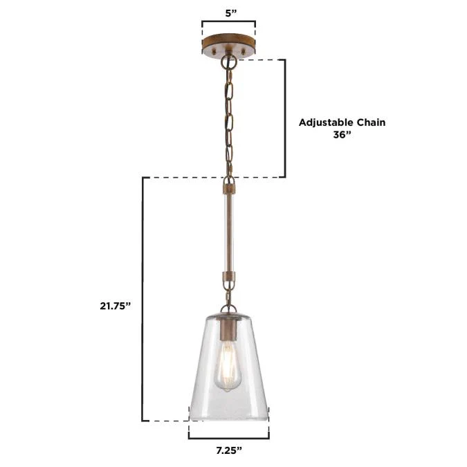 Biloxi One-Light Indoor Mini Pendant, Barnwood Finish - Image 2