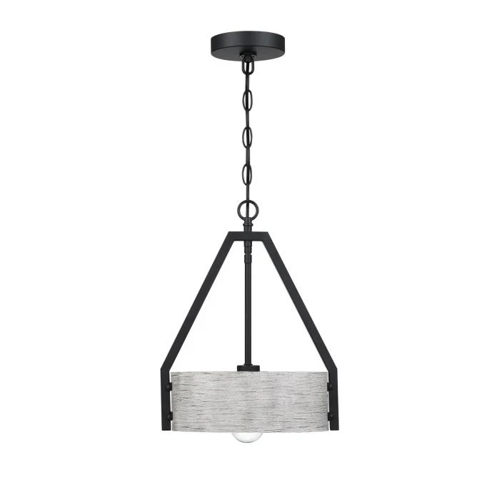 Callowhill One-Light Indoor Pendant, Matte Black and Antique Ash Finish - Image 6