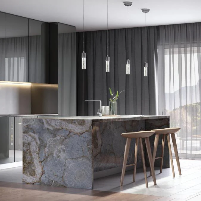 Cava One-Light LED Indoor Mini Pendant, Chrome Finish - Image 4