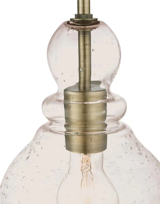 Fiona One-Light Indoor Mini Pendant, Antique Brass Finish - Image 3