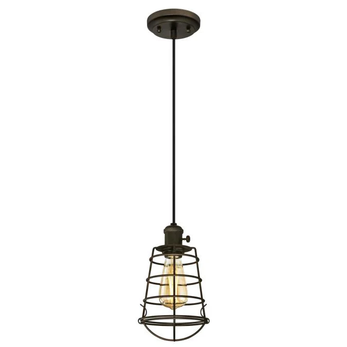 Nolan One-Light Indoor Mini Pendant with Turn Knob, Oil Rubbed Bronze Finish