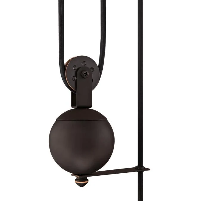 Iron Hill One-Light Indoor Pulley Pendant, Oil Rubbed Bronze Finish with Highlights - Image 5