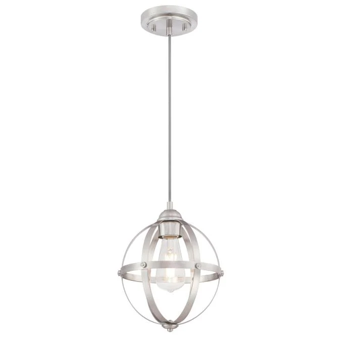 Stella Mira One-Light Indoor Mini Pendant, Brushed Nickel Finish
