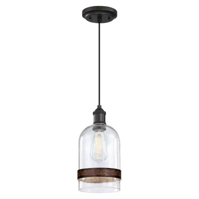 Tarrant One-Light Indoor Mini Pendant, Black-Bronze Finish