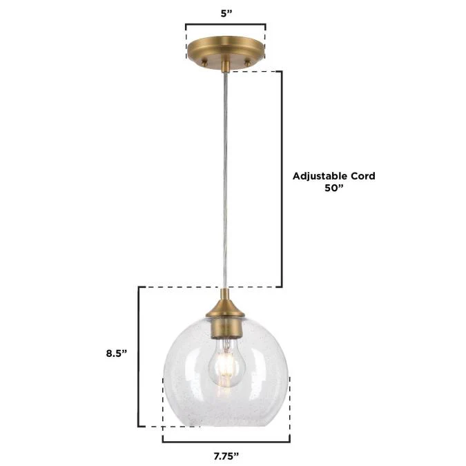 Tatze One-Light Indoor Mini Pendant, Brushed Brass Finish - Image 2