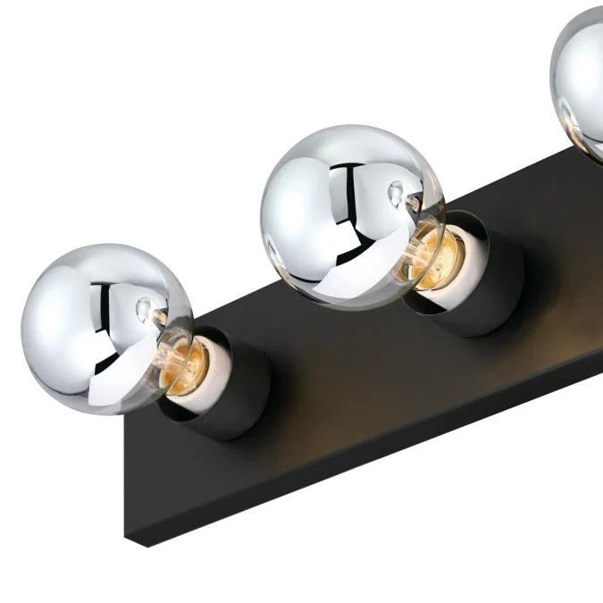 Four-Light Indoor Wall Fixture, Matte Black Finish - Image 7