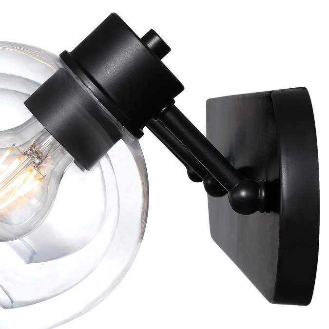 Hyson Three-Light Wall Fixture, Matte Black Finish - Image 8