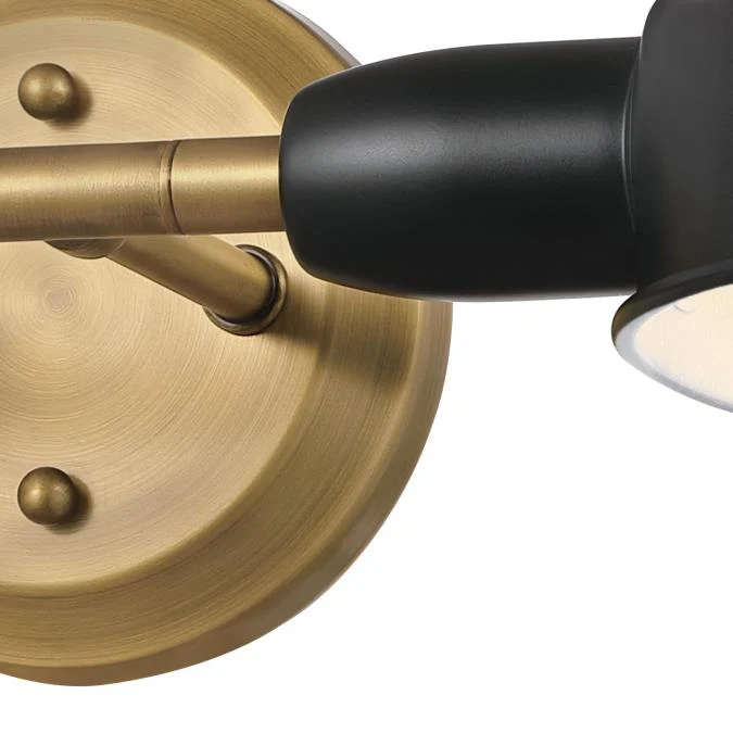 Langhorne Two-Light Wall Fixture, Matte Black and Brushed Brass Finish - Image 7