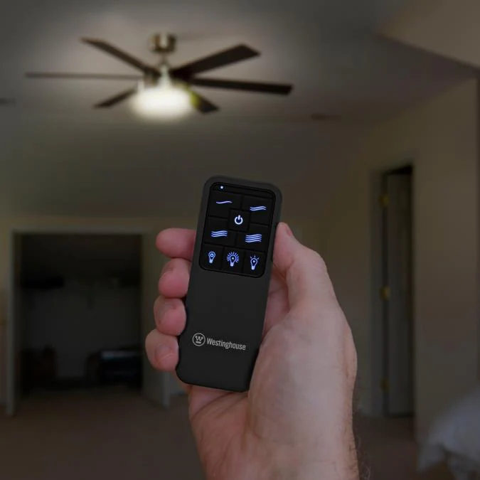 Backlit Display 4 Speed Black Ceiling Fan and Light Remote Control - Image 7