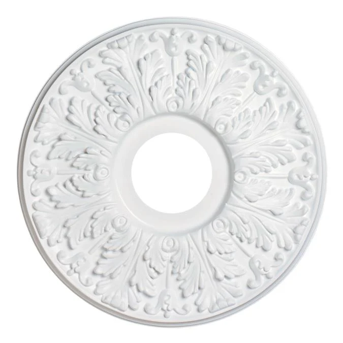 16-Inch Victorian Plastic Medallion, White Finish