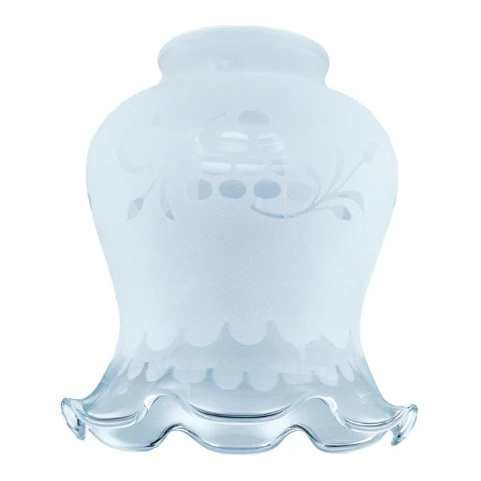 2 1/4-Inch Frosted Etched Grape Design Crimp Shade