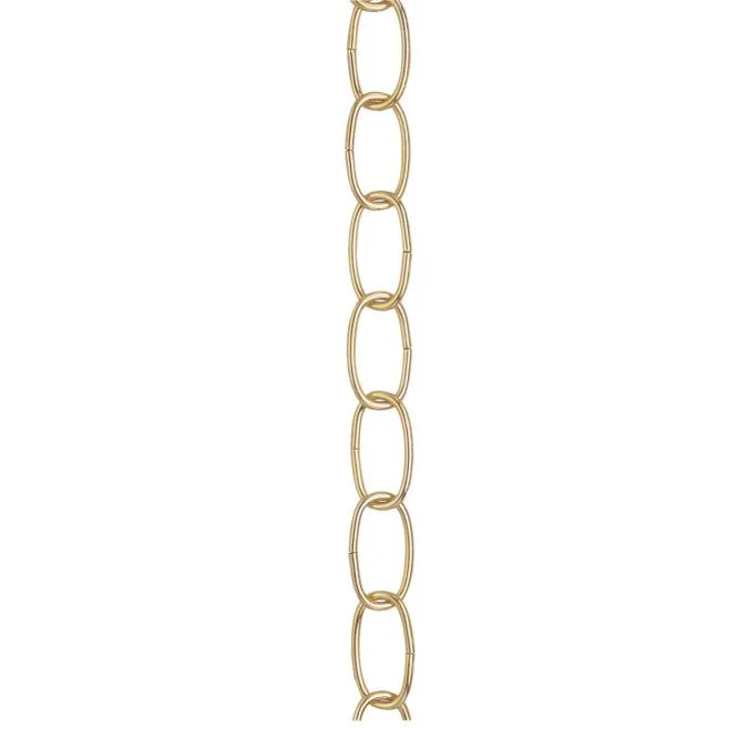 3-Foot 11 Gauge Fixture Chain, Polished Brass Finish