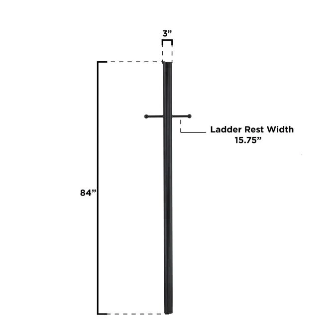 Fixture Post, Textured Black Finish - Image 2