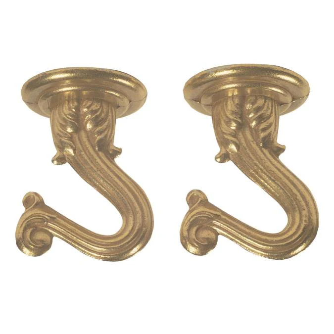 1 1/2-Inch Swag Hook Kit, Polished Brass Finish