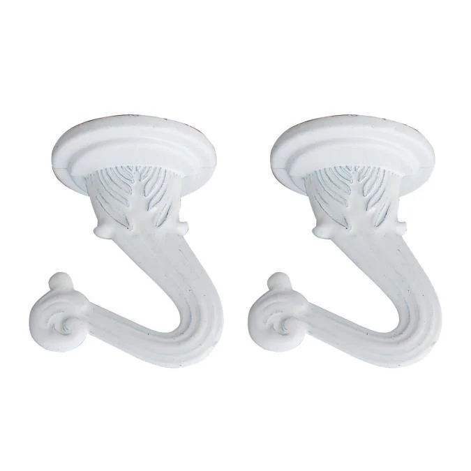 1 1/2-Inch Swag Hook Kit, White Finish