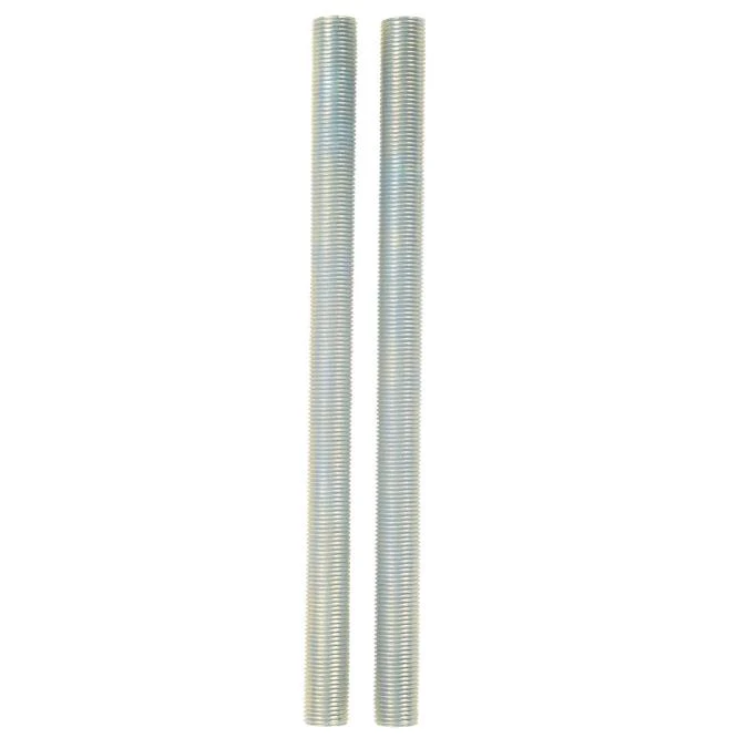 2 Steel Nipples, Zinc-Plated, 6-Inch Long