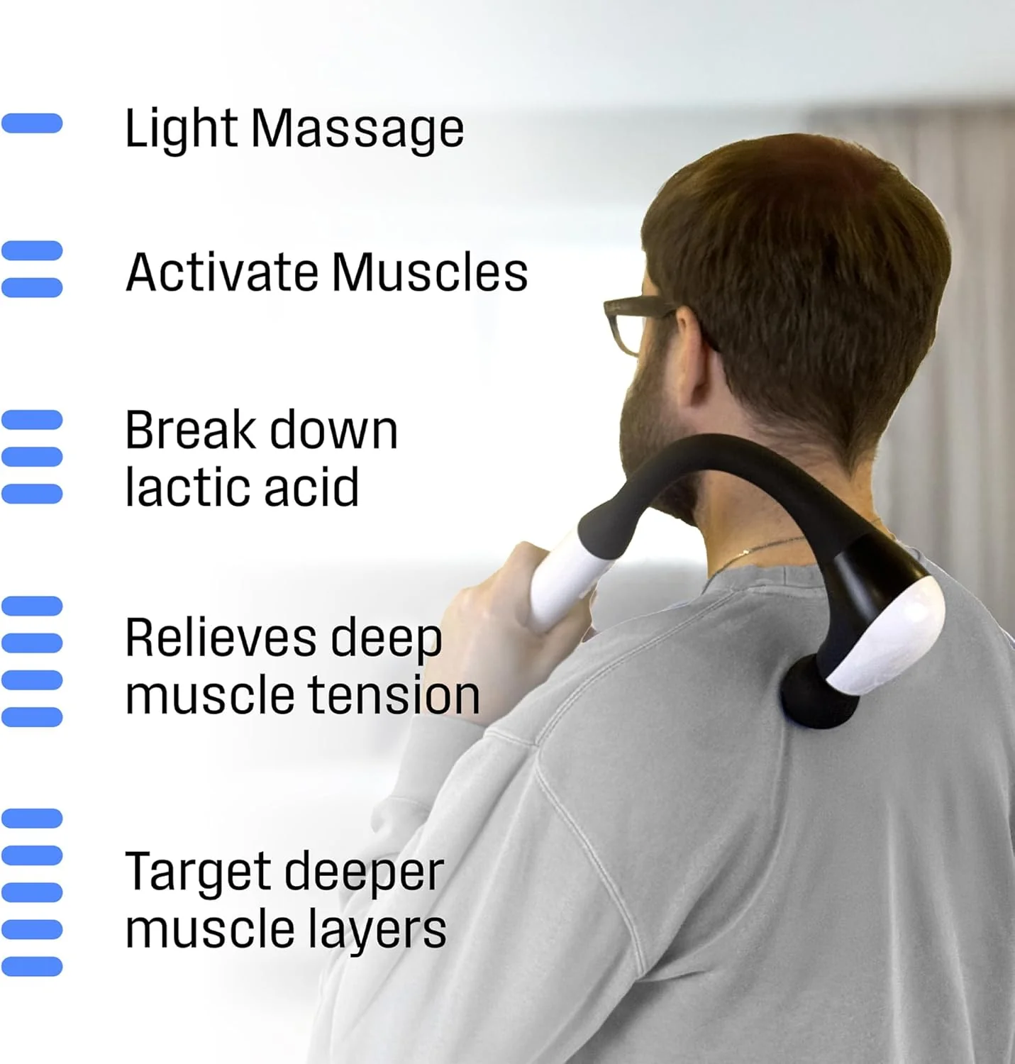 Long Handle Curved Massage Gun for Neck & Shoulder Pain - Image 4