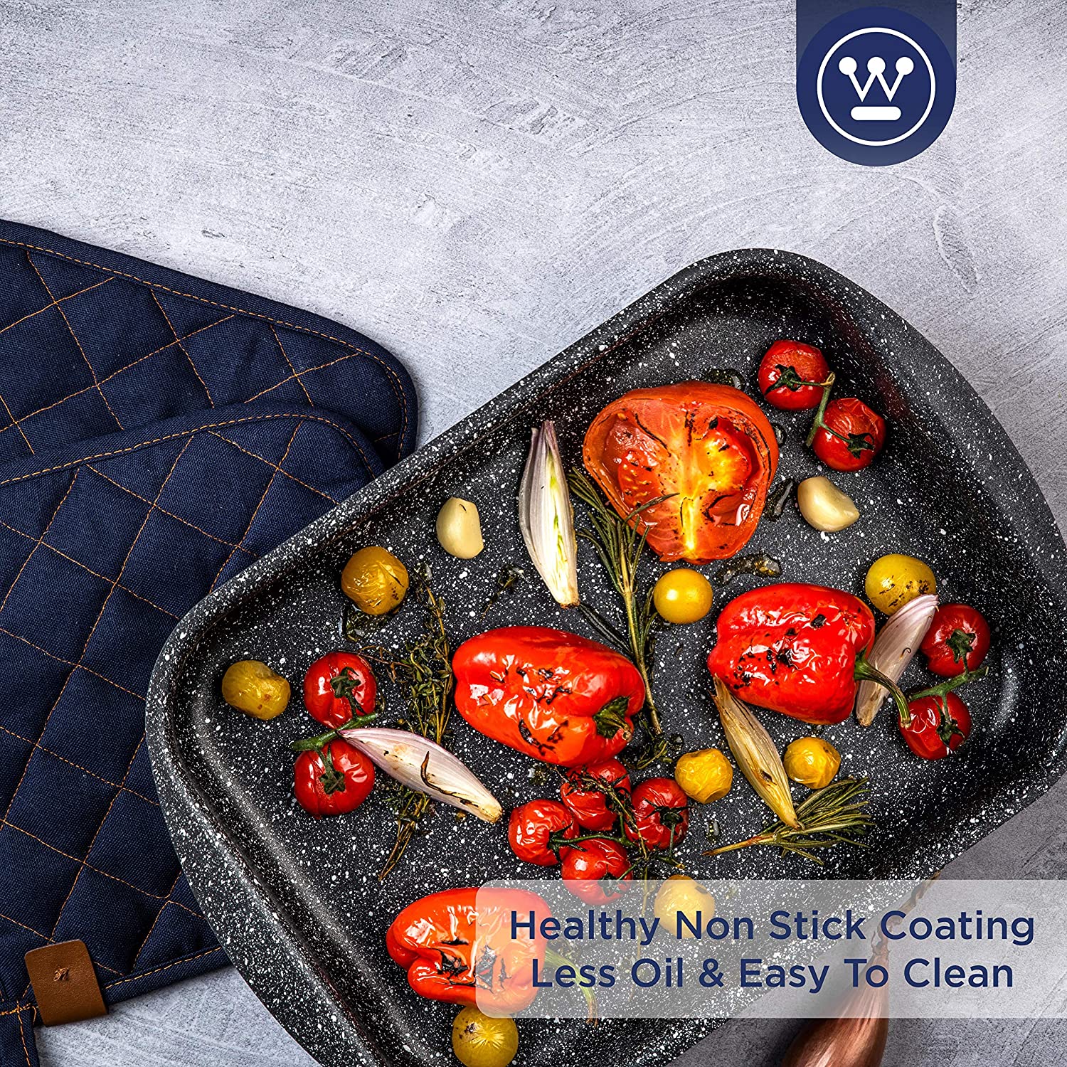 Medium Black Marble Roasting Pan (12") - Image 4