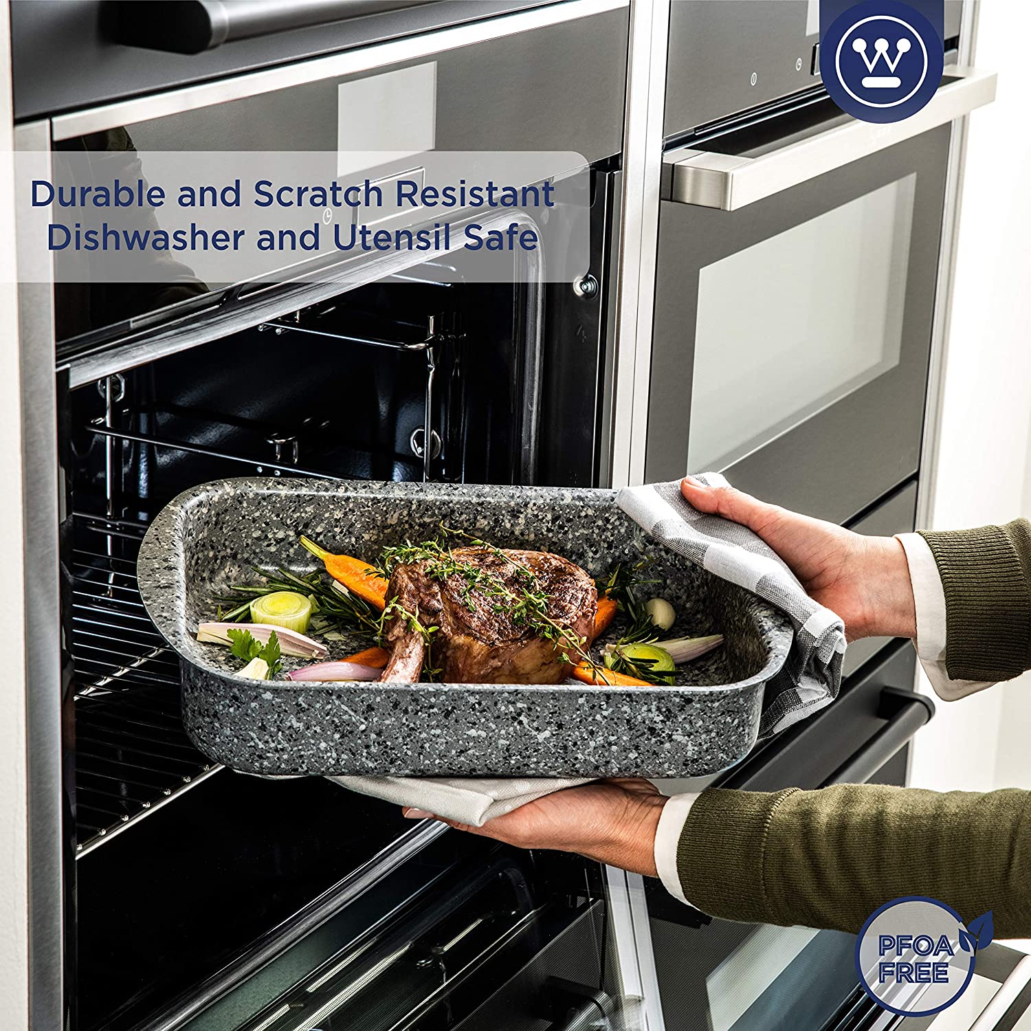 Medium Gray Granite Roasting Pan (12") - Image 3