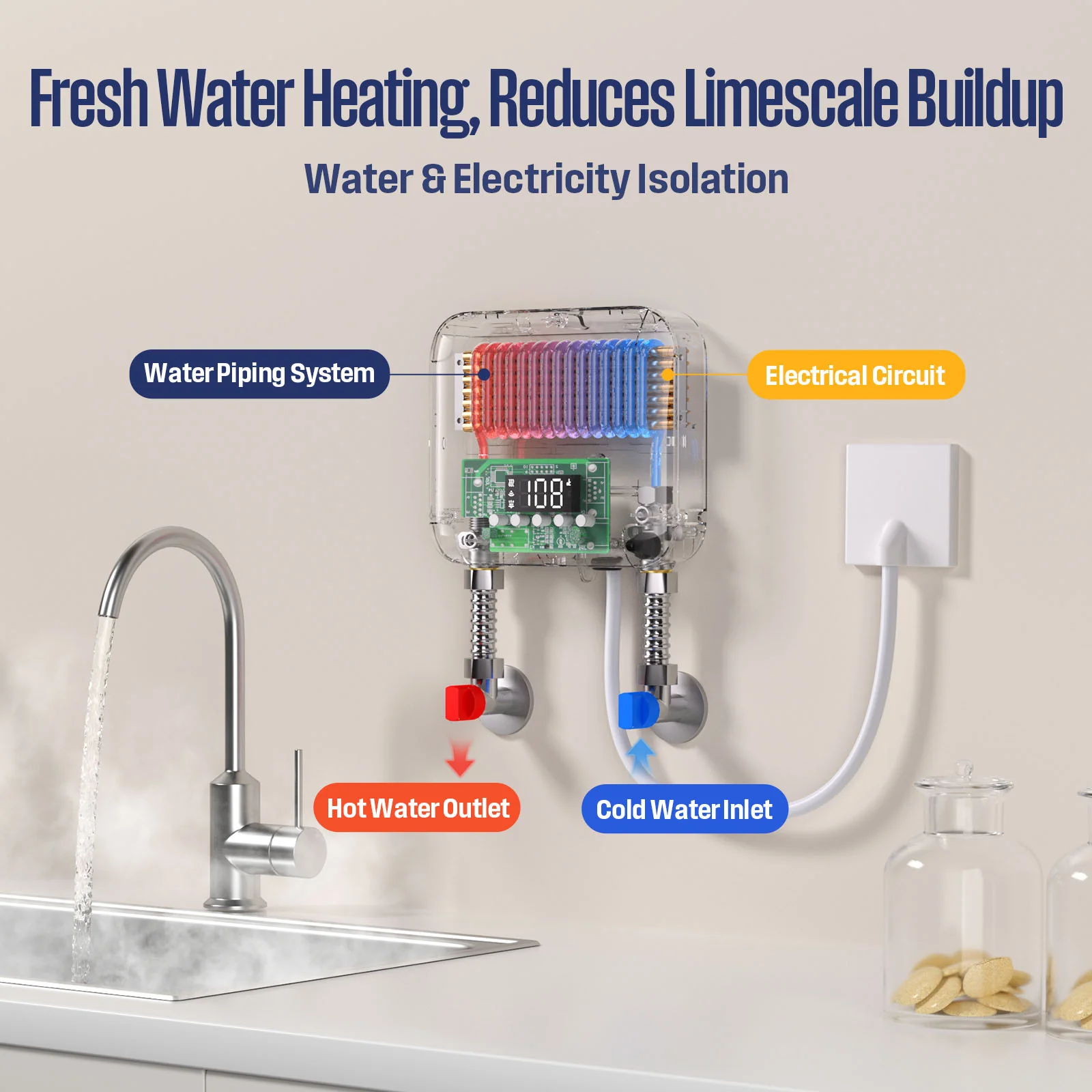 8KW Mini Electric Tankless Water Heater - Image 6